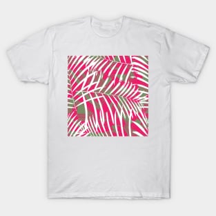 Palm Leaves And Pencil Draw Pattern Seamless T-Shirt